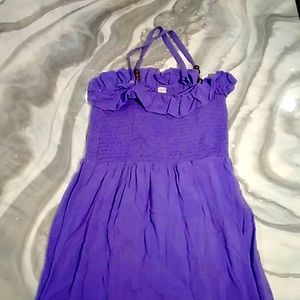 Purple criss-cross back dress kids